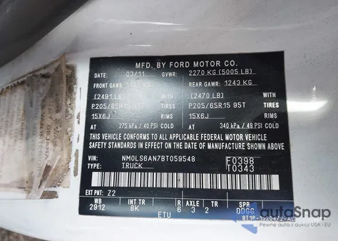 2011 Ford Transit Connect Xl из США, поврежденный, VIN NM0LS6AN7BT059548